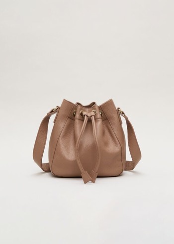 Phase Eight Leather Bucket Bags Brown Australia | UE1524309